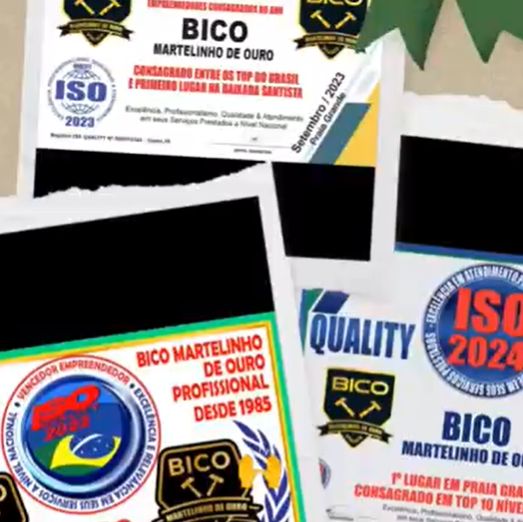 Placas de prêmio da oficina: primeiro lugar na Baixada Santista em 2023 e em Praia Grande em 2024